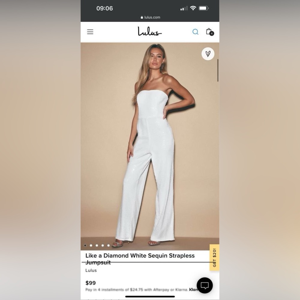 Lulu's Like a Diamond White Sequin Strapless Jumpsuit
